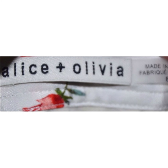 NWT-Alice+Olivia Yulia Floral Lace Godet Ruffle - Picture 6 of 8